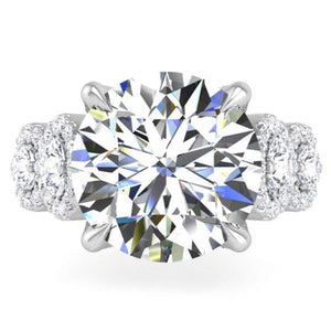 Ben Garelick Whitney Large Round Diamond Engagement Ring with Marquise Shaped Details