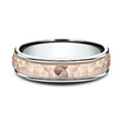 Load image into Gallery viewer, Benchmark Comfort-Fit Two-Tone Hammered Wedding Ring
