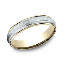 Load image into Gallery viewer, Benchmark Comfort-Fit Two-Tone Hammered Wedding Ring
