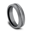 Load image into Gallery viewer, Benchmark Tantalum Grey with Black Stripe Men&#39;s Wedding Band
