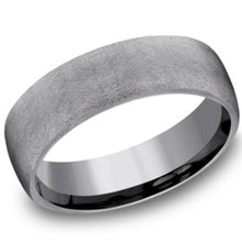 Load image into Gallery viewer, Benchmark &quot;Tantalum&quot; Stone Finish Comfort Fit Grey &amp; Black Wedding Band
