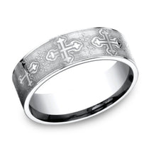 Load image into Gallery viewer, Benchmark &quot;The Joust&quot; 7.5MM White Cobalt Wedding Band
