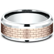 Load image into Gallery viewer, Benchmark &quot;The Lennon&quot; 8MM Brick Design Wedding Band
