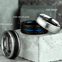 Load image into Gallery viewer, Benchmark &quot;The McClane&quot; 8MM Black Cobalt Wedding Band
