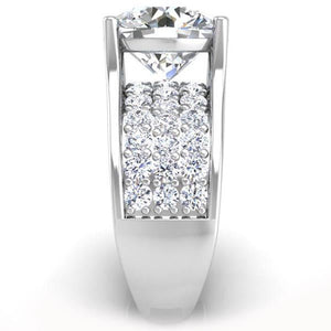 BGLG 4 Carat Round Cut Lab-Grown Tension Style Diamond Engagement Ring