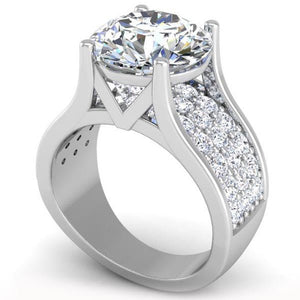 BGLG 4 Carat Round Cut Lab-Grown Tension Style Diamond Engagement Ring