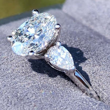 Load image into Gallery viewer, BGLG Darien 2.5 Carat Oval Three Stone Lab-Grown Diamond Engagement Ring
