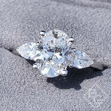 Load image into Gallery viewer, BGLG Darien 2.5 Carat Oval Three Stone Lab-Grown Diamond Engagement Ring
