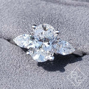 BGLG Darien 2.5 Carat Oval Three Stone Lab-Grown Diamond Engagement Ring