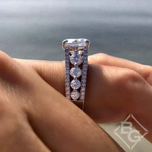 BGLG Hampton 5.5 Carat Round Lab-Grown Diamond Engagement Ring with Large Graduating Side Lab-Diamonds