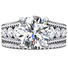 Load image into Gallery viewer, BGLG Hampton 5.5 Carat Round Lab-Grown Diamond Engagement Ring with Large Graduating Side Lab-Diamonds
