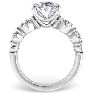BGLG Holmby 5.5 Carat Oval Lab-Grown Diamond Engagement Ring with Large Graduating Side Lab-Diamonds