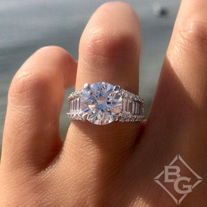 BGLG Montauk 5.50 Carat Round & Baguette Lab-Grown Diamond Engagement Ring