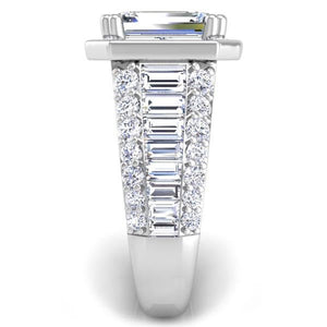 BGLG Tribeca 4.5 Carat Emerald Cut Lab-Grown Diamond Halo Baguette Engagement Ring