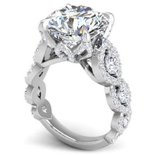 Load image into Gallery viewer, BGLG Whitney 6.2 Carat Round Lab-Grown Diamond Engagement Ring with Marquise Shaped Details
