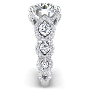 BGLG Whitney 6.2 Carat Round Lab-Grown Diamond Engagement Ring with Marquise Shaped Details