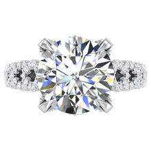 Load image into Gallery viewer, BGLG Whitney II 4.59 Carat Round Lab-Grown Diamond Engagement Ring with Marquise Shaped Details
