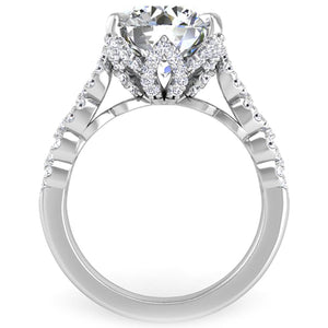 BGLG Whitney II 4.59 Carat Round Lab-Grown Diamond Engagement Ring with Marquise Shaped Details