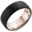 Load image into Gallery viewer, Bleu Royale Black Carbon Wedding Band with High Polished Gold Inside
