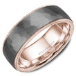 Load image into Gallery viewer, Bleu Royale Grey Frosted Hammered Tantalum &amp; High Polished Edge Wedding Band
