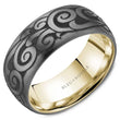 Load image into Gallery viewer, Bleu Royale Laser Engraved Tantalum Scrollwork Wedding Band
