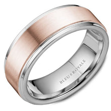 Load image into Gallery viewer, Bleu Royale Men&#39;s Wedding Band with Sandpaper Center Finish
