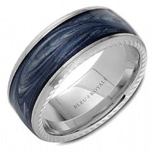 Load image into Gallery viewer, Bleu Royale Midnight Blue Hand Painted Enamel Wedding Band
