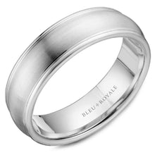 Load image into Gallery viewer, Bleu Royale White Gold Sandpaper Finish Men&#39;s Wedding Band
