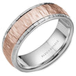 Load image into Gallery viewer, Bleu Royale Two Tone Bark Top Wedding Band
