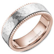 Load image into Gallery viewer, Bleu Royale Two Tone Rose &amp; White Gold Frosted Center Wedding Band
