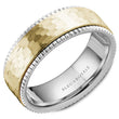 Load image into Gallery viewer, Bleu Royale Two Tone White &amp; Yellow Gold Frosted Center Wedding Band
