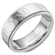 Load image into Gallery viewer, Bleu Royale White Gold Frosted Center Wedding Band
