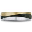 Load image into Gallery viewer, Bleu Royale Two-Tone Gold Black Carbon Swish Wedding Band
