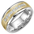 Load image into Gallery viewer, Bleu Royale Two-Tone Gold Diamond Brush Center Diamond Wedding Band
