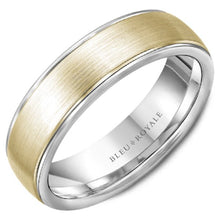 Load image into Gallery viewer, Bleu Royale Two Tone Sandpaper Finish Men&#39;s Wedding Band
