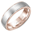 Load image into Gallery viewer, Bleu Royale White &amp; Rose Two Tone Sandpaper Finish Men&#39;s Wedding Band

