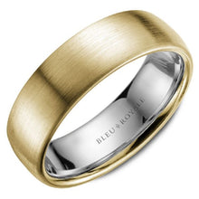 Load image into Gallery viewer, Bleu Royale Two-Tone Sandpaper Wedding Band
