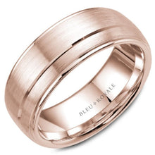 Load image into Gallery viewer, Bleu Royale Rose Gold Wedding Band with Sandpaper Top
