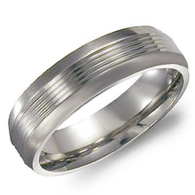 Load image into Gallery viewer, CrownRing 6MM Titanium Machined Cut Center Wedding Band
