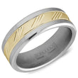 Load image into Gallery viewer, CrownRing 7.5MM Two-Tone Titanium &amp; Yellow Gold Center Wedding Band
