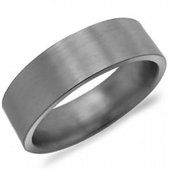 CrownRing 7MM Titanium Frosted Top Wedding Band