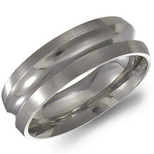 Load image into Gallery viewer, CrownRing 7MM Titanium Grooved Center Wedding Band
