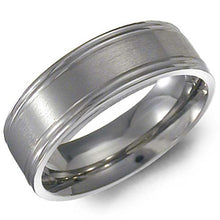 Load image into Gallery viewer, CrownRing 7MM Titanium Stain Finish Grooved Wedding Band
