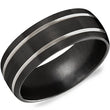 Load image into Gallery viewer, CrownRing 8MM Black Titanium Grooved Trim Band
