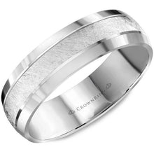 Load image into Gallery viewer, CrownRing Diamond Brushed Center Wedding Band
