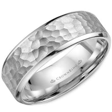 Load image into Gallery viewer, CrownRing Hammered with High Polished Edges Wedding Band
