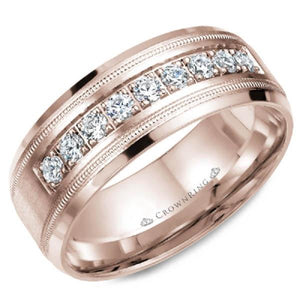 Large Diamond Wedding Ring Rose Gold V Shaped Diamond Wedding Band