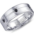 Load image into Gallery viewer, CrownRing Torque White Cobalt Black Sapphire Wedding Band
