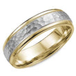 Load image into Gallery viewer, CrownRing Two-Tone 6MM Frosted Hammered Wedding Band
