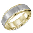Load image into Gallery viewer, CrownRing Two-Tone 7MM Sandpaper &amp; Milgrain Finish Wedding Band
